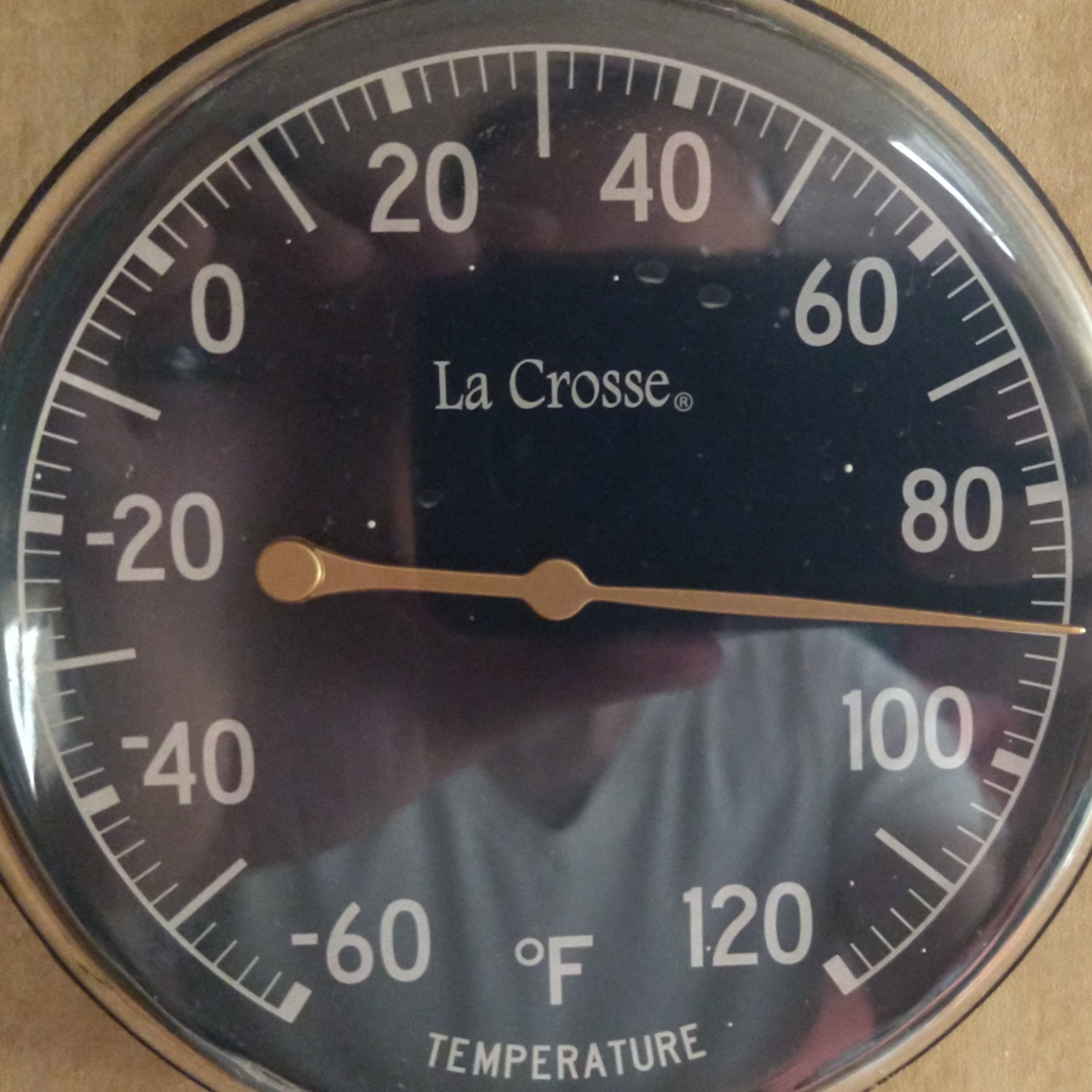 90º F on analog thermometer